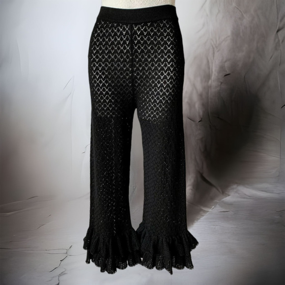 Michael Kors Collection Ruffle Hem Knitted Pants Size Medium